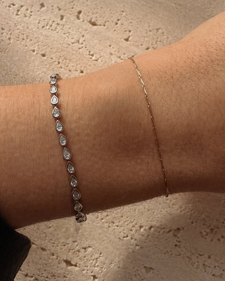 Fiona Pear Bezel Tennis Bracelet