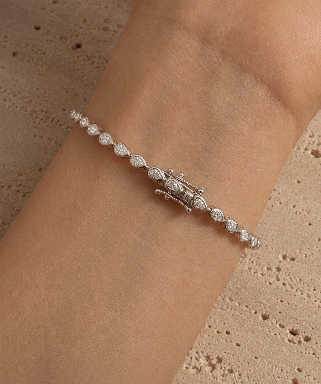 Fiona Pear Bezel Tennis Bracelet