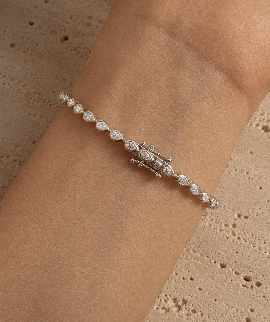 Fiona Pear Bezel Tennis Bracelet