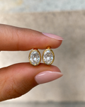 Oval Bezel Huggies