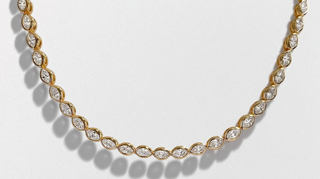 Marquise Bezel Tennis Necklace