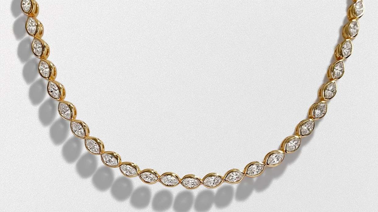 Marquise Bezel Tennis Necklace