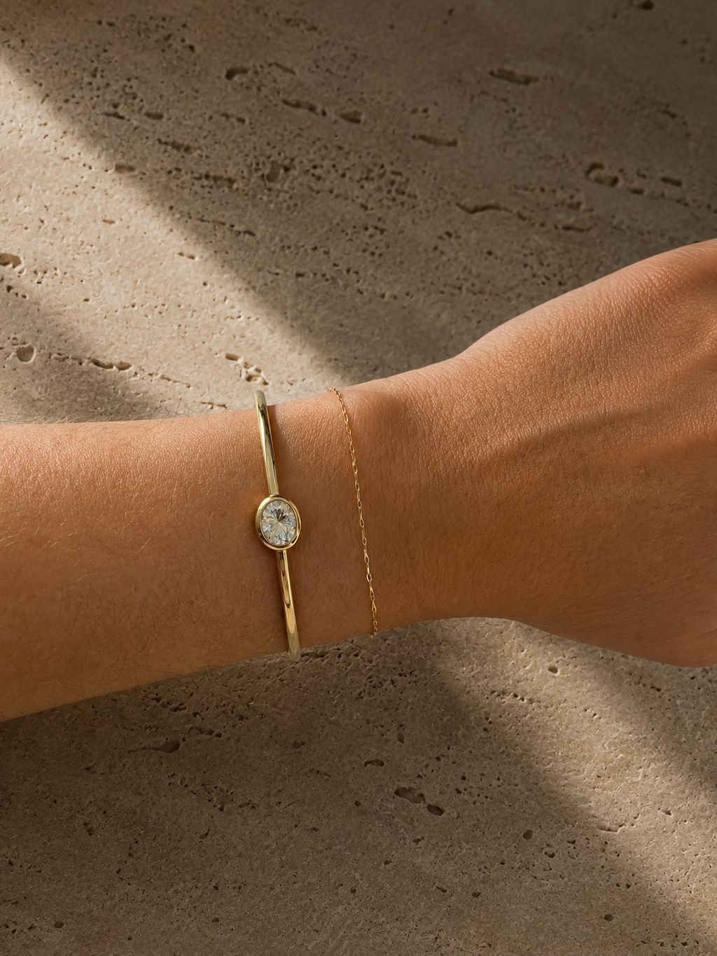 Olive Bezel Cuff